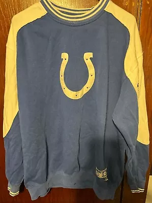 Indianapolis Colts Mens L White Blue Logo Crewneck Pullover Sweatshirt NFL • $11.99