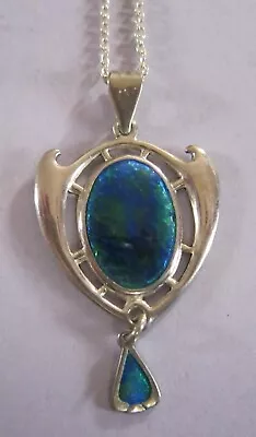 CHARLES HORNER - Stunning 2-part Silver & Enamel Pendant In Blue/green.  (608) • £240