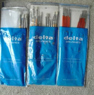 Lot Of 28 Vintage Delta Series 370 And 505 Wood Handle Art Paint Brushes NIP • $68