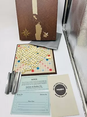 1954 Selchow & Righter Scrabble Travel Edition Magnetic Tiles Vintage Complete • $39.99