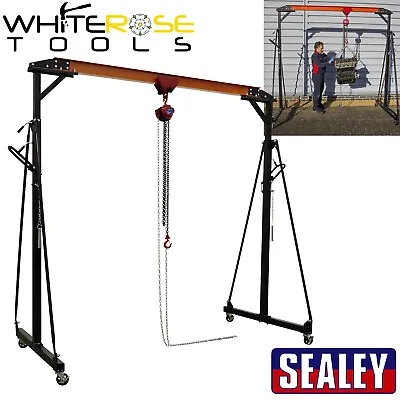 Sealey Portable Lifting Gantry Crane Adjustable 0.5 Tonne & Hoist Combo • £915.60