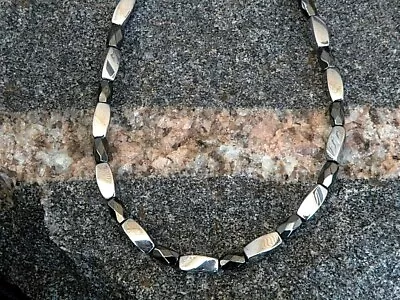 $31.49 • Buy Black N Silver Magnetic Hematite Necklace Bracelet Anklet Strong Gauss Rating 