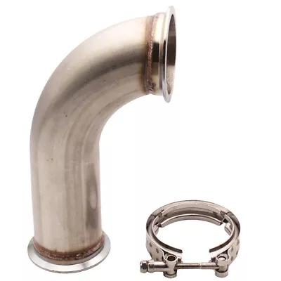 3  90 Degree V-Band With Clamp Pipe Short Universal Stainless Steel Downpipe • $76.99