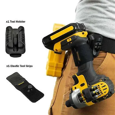 Tool Holster Hammer Power Drill Pouch Clip On Tool Belt Holder For Men Waist Bag • £9.02