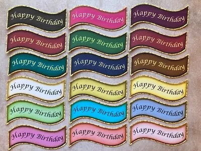 £4.49 • Buy 18 Happy Birthday Card Making Banners Embellishments Sentiments Card Toppers