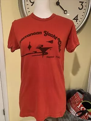 VTG Women's Mediterranean Yacht Club Naples Italy TShirt  Size Small  See Pics • $16.99