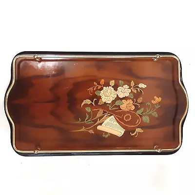 Vintage Serving Tray Italian Marquetry Inlay With Mandolin 9*15.5 Inch • $55.19