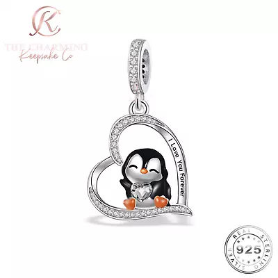 Penguin Charm Love You Genuine 925 Sterling Silver Daughter Wife Girlfriend Gift • £16.99