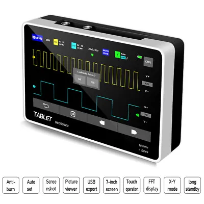 £167.46 • Buy 7inch 1013D 2 Channels 100MHz*2 Band Width 1GSa/s Sampling Rate Oscilloscope