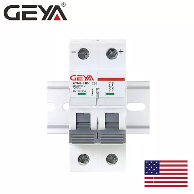 GEYA Solar DC Mini Circuit Breaker 2P MCB 6/10/16/25/32/40/50/63/80/100/125Amp • $19.89