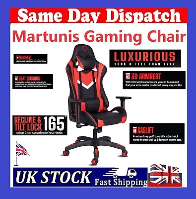 Luxury Executive Racing Gaming Office Chair Gas Lift Swivel Computer Desk Chairs • £124.99