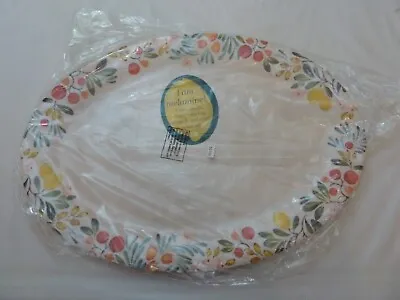 Lakeland Melamine Large Platter Oval Lemon Grove Pattern Marble White 50cmx35cm • £9.95