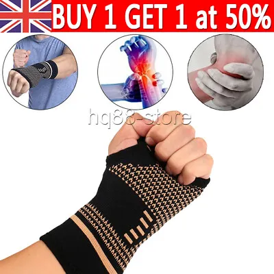£4.63 • Buy Copper Wrist Hand Brace Support Fit Carpal Tunnel Splint Strap Sprain Arthritis-