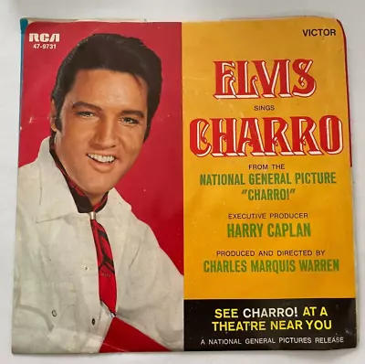 Elvis Presley Sings Charro Promo 45 W/ Picture Sleeve - RCA Victor - Very Clean! • $10.60