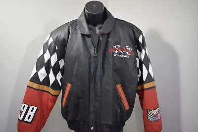 Jeff Hamilton Racing Cale Yarborough Leather Jacket Thorn Apple Valley Medium • $149.99