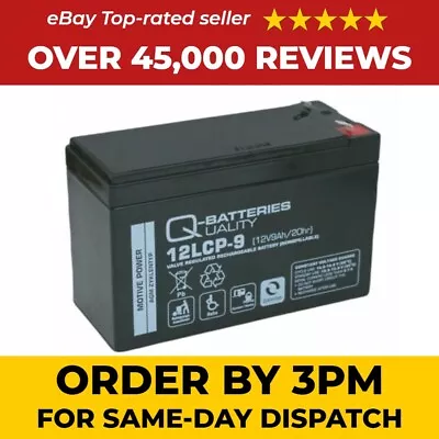 12V 9Ah KIDS RIDE ON TOY CAR REPLACEMENT BATTERY Q-BATTERIES 12LCP-9 VRLA AGM • £24.99