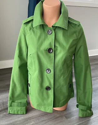 Merona Green Trench Coat S Button Front Jacket Lightweight  • $19