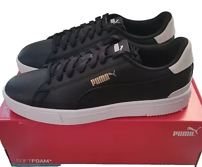 Puma Serve Pro Black White Team Gold Men US Size 9 Casual LifeStyle Shoes  • $42