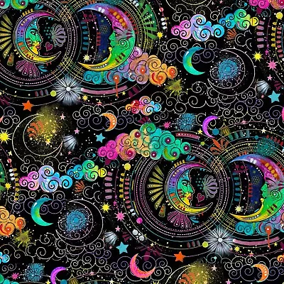 Stargazer Dark Side Of The Moon Quilting Fabric By Dean Russo 3 Wishes Fabric • £5.75