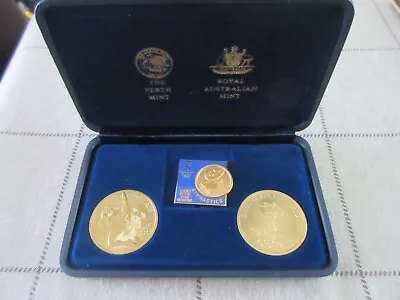 Sydney 2000 Olympic Gymnastics Coin Medallion And Pin Set In Presentation Box • £10