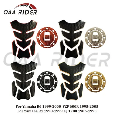 3D Grip Fuel Tank Pad Gas Cap Cover Sticker Decal Protector For YZF R1 R6 FJ1200 • $7.59