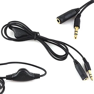 3.5mm M/F 1M Stereo Headphone Audio Extension Cord Cable With Volume Control NEW • $8.39