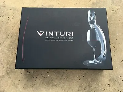 Vinturi Deluxe Aerator Set Essential Wine Aerator & Tower For Red Wine Use Once • $29.99