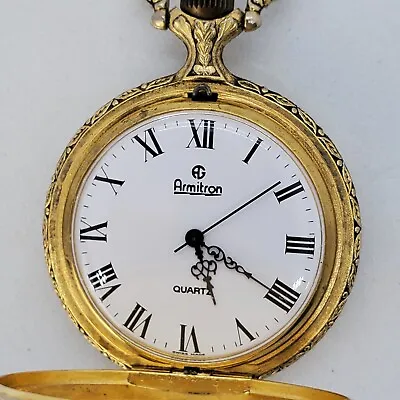 Vintage Armitron Mother & Baby Deer Gold Tone Pocket Watch No Chain New Battery • $16.02
