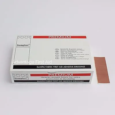 Premium Elastic Fabric First Aid Sticking Plasters (100) 7.5cm X 2.5cm  Oblong • £9.49