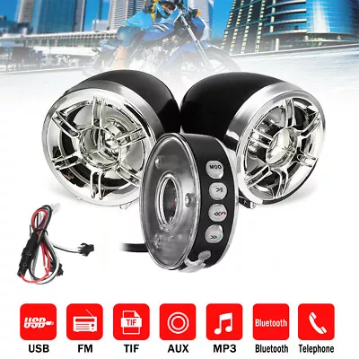 Motorcycle Bluetooth Sound System FM MP3 Player Wireless Audio Studio Speakers • $22.51