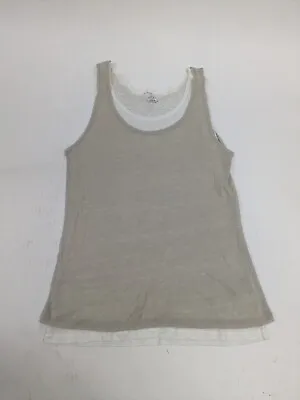 MAJESTIC FILATURES PARIS Women's Beige Linen Tank Top Size XS NWD • $16.89