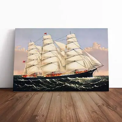 A Sailing Clipper Ship Seascape Scenery Nature Canvas Wall Art Print Framed • £24.95