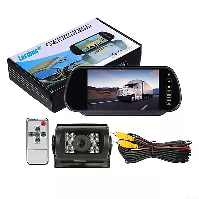 7  Touch Screen Car Rear View Mirror Monitor Backup IR Reversing Camera Truck RV • $59.99