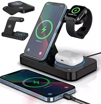 Foldable 3 In 1 15W Wireless Charger Fast Charging Station For Samsung IPhone • $31.99