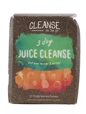 Cleanse On The Go 3 Day Juice Cleanse 21 Packs 7.7oz Exp 4/25 FAST FREE SHIPPING • $49.99