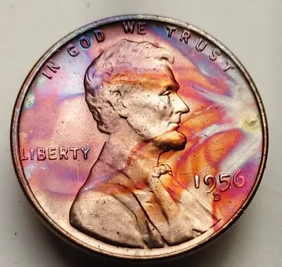  1956D Wheat Cent Monster Toned Unc Us Coin Wheat Penny #146 • $7