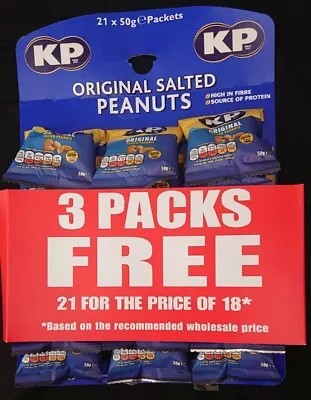 £17 • Buy KP Nuts Salted Peanuts 21 X 50g Pub Card FRESH STOCK