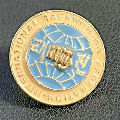 Vintage International Taekwondo Federation Enamel Tiered Pin RARE • $49.99