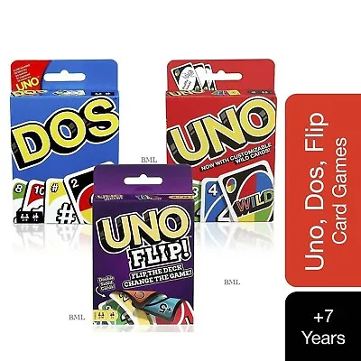 Uno Flip + Uno Dos + Uno Flip Trio Combo Deal Cards Games Girls Boys Gift Family • £9.90