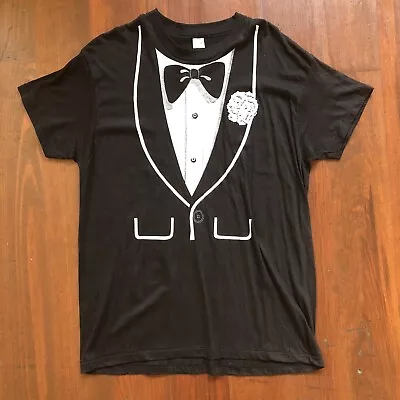 Vintage Single Stitch Made In Usa Suit And Tie Sandy’s Tuxedo T Shirt Marked Xl • $30