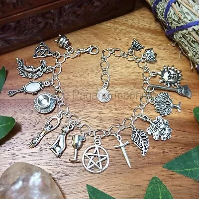 Witches Charm Bracelet - Handmade Pagan Jewellery Wiccan Witchcraft Witch Gift • £9.50