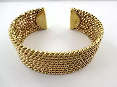 Signed Avon Vintage Gold Tone Rope Cuff Bracelet • $22