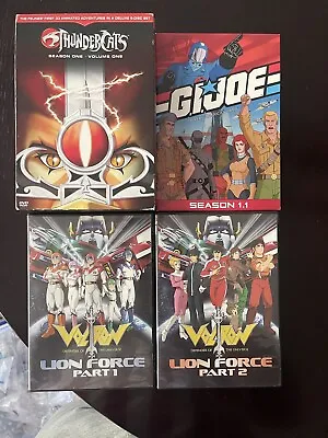 Thundercats Season 1 Vol 1 Voltron Lion Force Vol 1 And 2 GI Joe DVD Set Lot • $25.99