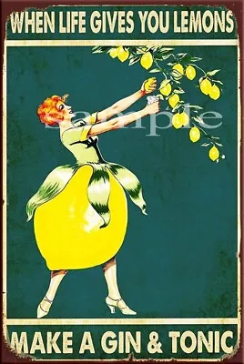 LEMON LADY Retro/ Vintage Wall Home Décor Shed-Garage And Bar Tin Metal Sign • $12.99