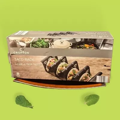 CROFTON Taco Rack - Black With Handles Holds 4 Tacos NON STICK Oven Proof • $23.99