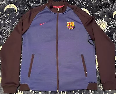 NIKE FC Barcelona Barca Full Zip Up Track Jacket Men’s Size XL • $29.99