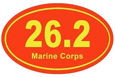 26.2 Marathon USMC Oval Sticker Marine Corps Military Running Runner Pride • $4.88