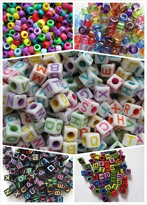 Wholesale 1000pcs Mix Alphabet Letters Pony Beads Big Hole Craft Jewllery Making • £9.89
