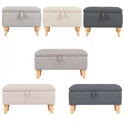 Linen Chest Box 49/71cm Folding Ottoman Storage Box Pouffe Foot Seat Stool Seat • £59.95