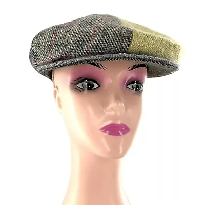 Vintage Jonathan Richard Wool Tweed Patchwork Irish Newsboy Cap Size 7 3/8 • $23.06